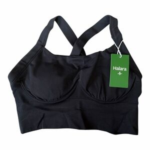 HALARA Women's Black Sports Bra Size Large Activewear Gym Yoga Pilates NEW